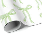 コケッティ グリーン ボウ リボン 結婚する ラッピングペーパー (ロールコーナー)