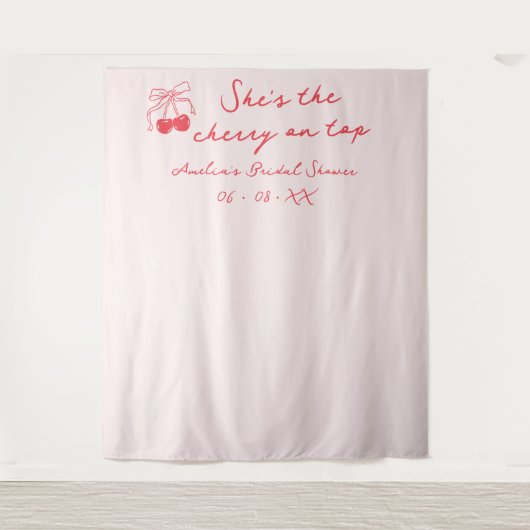 コケッティ チェリー ブライダル シャワー フォト バックドロップ タペストリー (正面)