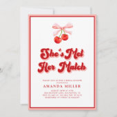 コケッティ チェリー ブライダル シャワー レトロ 招待状 (正面)