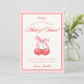 コケッティ チェリー メイド オブ オナー カスタム ネーム プロポーズ 招待状 (スタンド正面)
