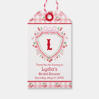 コケッティ チェリー モノグラム ブライダル シャワー ギフトタグ