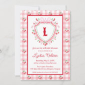 コケッティ チェリー モノグラム ブライダル シャワー 招待状 (正面)