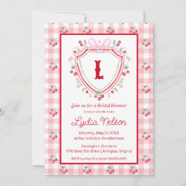 コケッティ チェリー モノグラム ブライダル シャワー 招待状