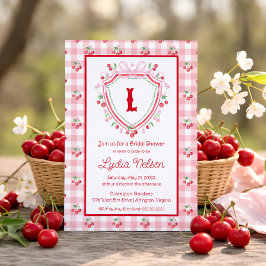 コケッティ チェリー モノグラム ブライダル シャワー 招待状