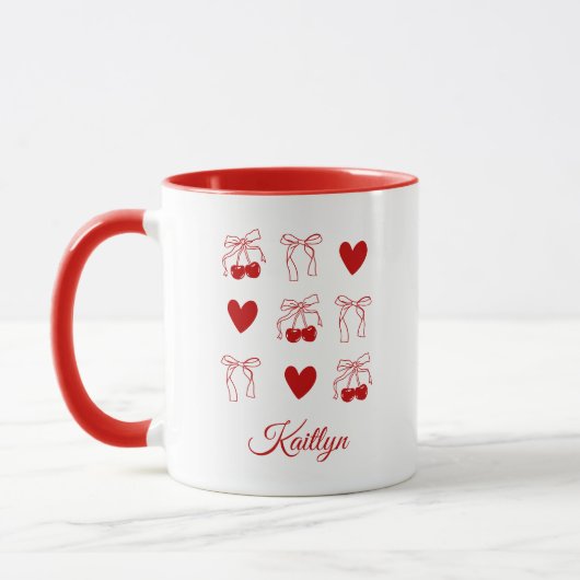 コケッティ チェリー レッド リボン ブライズメイド パーティー 景品 マグカップ (左)