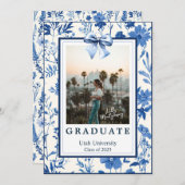 コケッティ トワール ボウ フォト 卒業発表 招待状 (正面/裏面)