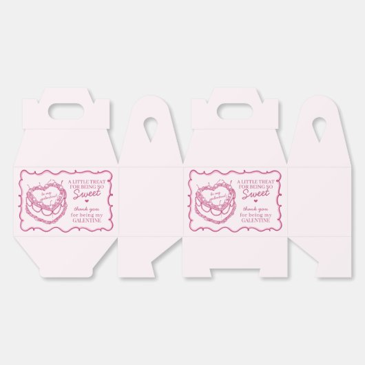 コケッティ ピンク ハート チェリー ケーキ ガレンティンパーティー フェイバーボックス (見開き)