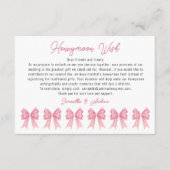 コケッティ ピンク ボウ ハニームーン ウィッシュ ブライダル シャワー エンクロージャーカード (正面)