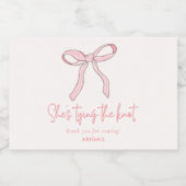 コケッティ ピンク ボウ ブライダル シャワー フェイバー スパークリングワインラベル (シングルラベル)