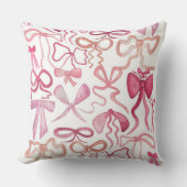 コケッティ ブライダル シャワー ギフト ピンク リボン ホーム デコ クッション (正面)