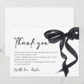 コケッティ ブラックボウ ブライダルシャワー 感謝カード (正面/裏面)