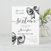 コケッティ ブラック ボウ スイート 16 誕生日 招待状 (スタンド正面)