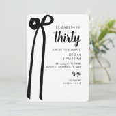 コケッティ ブラック リボン 招待状 編集可能 (スタンド正面)