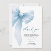 コケッティ ブルー ボウ ブライズ シャワー サンキューカード (正面)