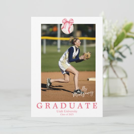 コケッティ ベースボール ボウ 卒業発表 招待状 (スタンド正面)