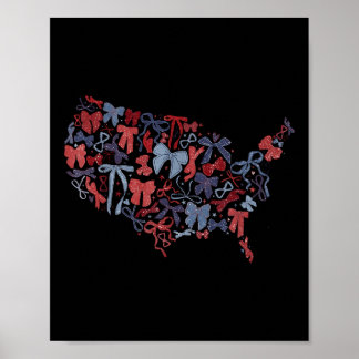 コケッティ ボウ アメリカ 地図 4th of July 独立記念日 ポスター