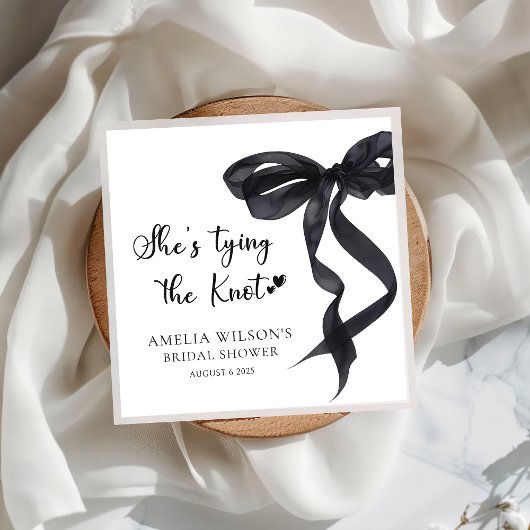 コケッティ ボウ シーズ タイイング ザ ノット ブライズ シャワー スタンダードカクテルナプキン