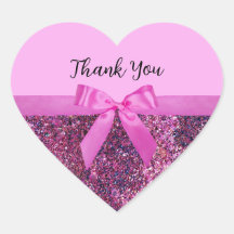 コケッティ ボウ & ピンク パープル グリッター スクリプト ネーム