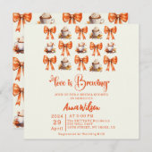 コケッティ ボウ フォール ラブ イズ ブリュイング コーヒー オレンジ 招待状 (正面/裏面)