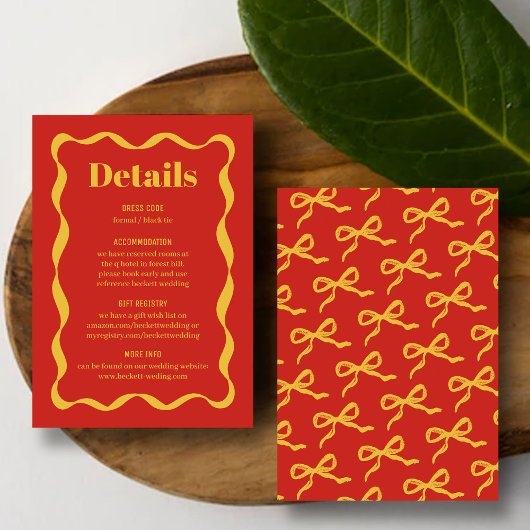 コケッティ ボウ レトロ ウェディング ディテール エンクロージャーカード