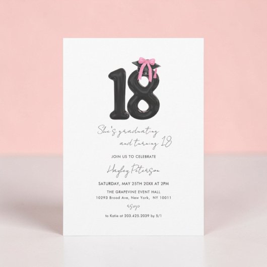 コケッティ ボウ 18歳の誕生日 卒業パーティー 招待状