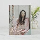 コケッティ リボン 卒業 モノグラム クレスト 招待状 (スタンド正面)