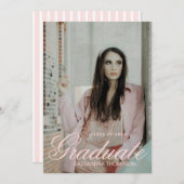 コケッティ リボン 卒業 モノグラム クレスト 招待状 (正面/裏面)