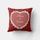 コケッティ レッド ハート カットアウト バレンタインデー クッション (裏面)