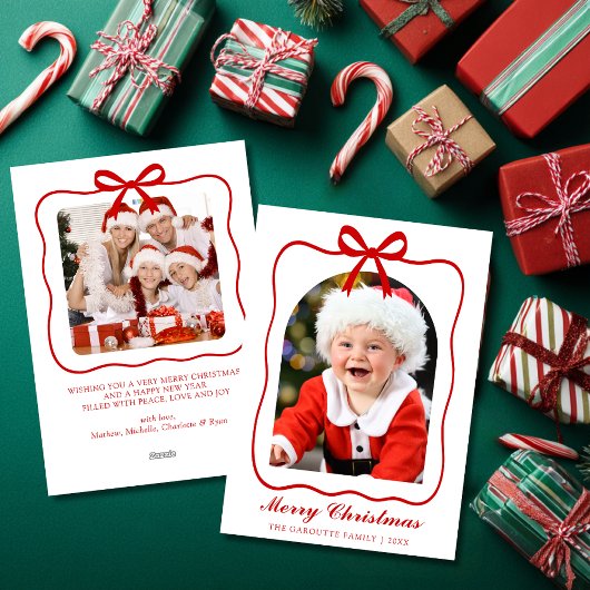 コケッティ レッド リボン フォト アーチ メリー クリスマス