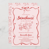 コケッティ ヴァレンタイン ベイビー シャワー 招待状 (正面/裏面)