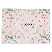 コケッテイ エステティック カスタム ビジネス ロゴ クリスマス ラージペーパーバッグ (裏面)