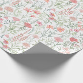 コケッテ ゆめかわピンク ワイルドフラワーの草原 ラッピングペーパー (角)