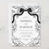 コケッテ ボウ クレスト モノグラム ウェディング 招待状 (正面)