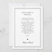 コケッテ ボウ クレスト モノグラム フレンチ ヴィンテージ ウェディング サンキューカード (裏面)