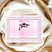 コケットかわいいピンクボウ卒業 サンキューカード