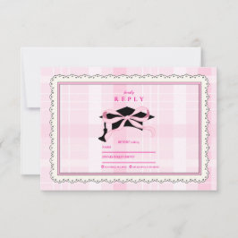 コケットかわいいピンクボウ卒業 出欠カード