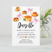 コケットかわいこちゃんクイシロ甘いピンクボウ赤ちゃんシャワー 招待状 (スタンド正面)