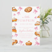 コケットかわいこちゃんパイ甘いピンクボウベビーシャワー 招待状 (スタンド正面)