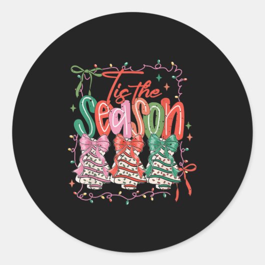 コケットこのシーズンクリスマスツリーズケーキ弓C ラウンドシール (正面)