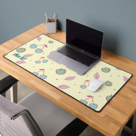 コケットさくらんぼとAppleのカスタマイズスローガンまたは名前 デスクマット