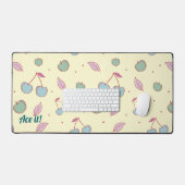 コケットさくらんぼとAppleのカスタマイズスローガンまたは名前 デスクマット (キーボード&マウス)