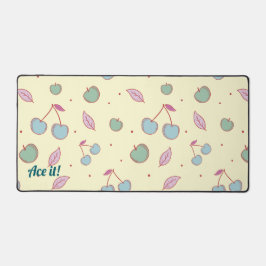 コケットさくらんぼとAppleのカスタマイズスローガンまたは名前 デスクマット