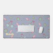 コケットさくらんぼとAppleのカスタマイズスローガンまたは名前 デスクマット (キーボード&マウス)