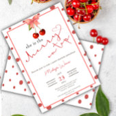 コケットさくらんぼオントップかわいいベビーガールシャワー 招待状