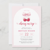 コケットさくらんぼオントップアーチベビーシャワー招待状 招待状 (正面)