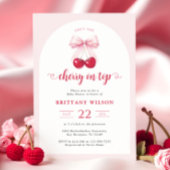 コケットさくらんぼオントップアーチベビーシャワー招待状 招待状