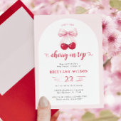 コケットさくらんぼオントップアーチベビーシャワー招待状 招待状