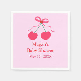 コケットさくらんぼオントップガールベビーシャワー スタンダードカクテルナプキン