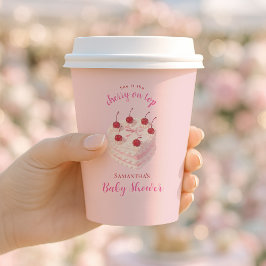 コケットさくらんぼオントップケーキベビーシャワー 紙コップ