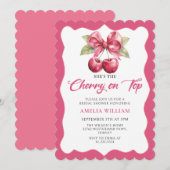 コケットさくらんぼオントップブライダルシャワー招待 招待状 (正面/裏面)